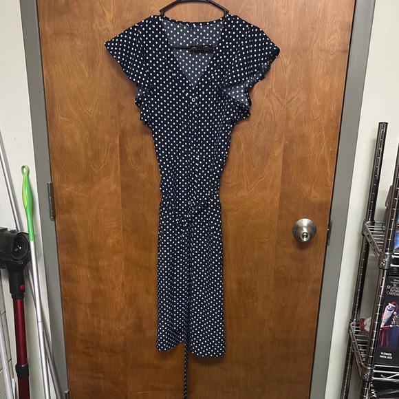 Dresses & Skirts - Navy Polka Dot Dress